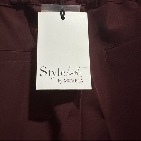 Women’s Style List By Micaela Maroon Pants With Black Stripe - Picture 7 of 7